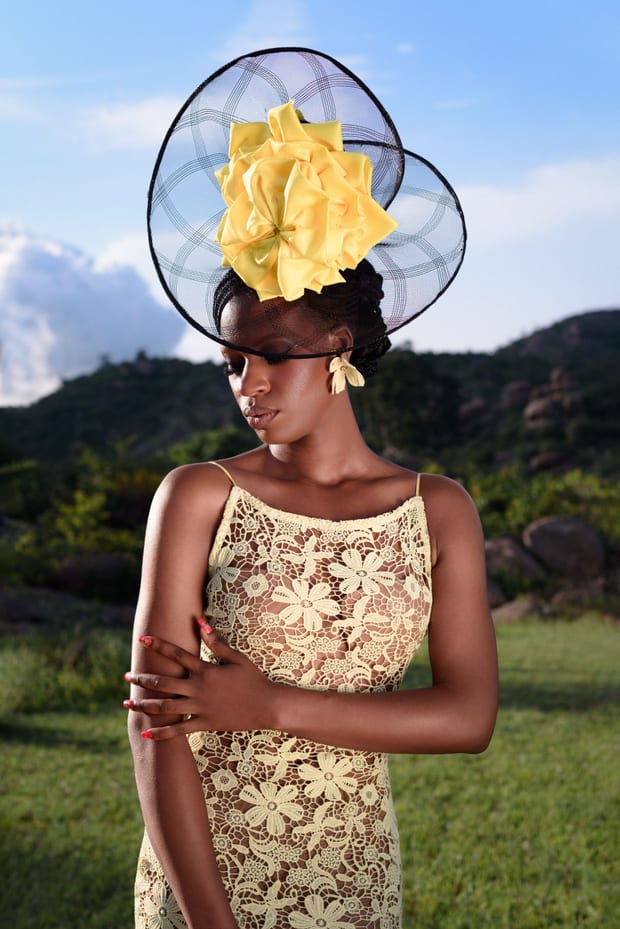 The second original photograph, a woman in a hat standing outdoors