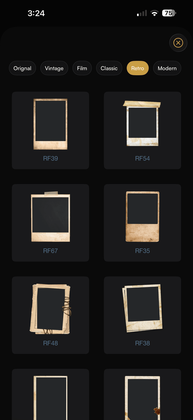 The frame gallery in Frames